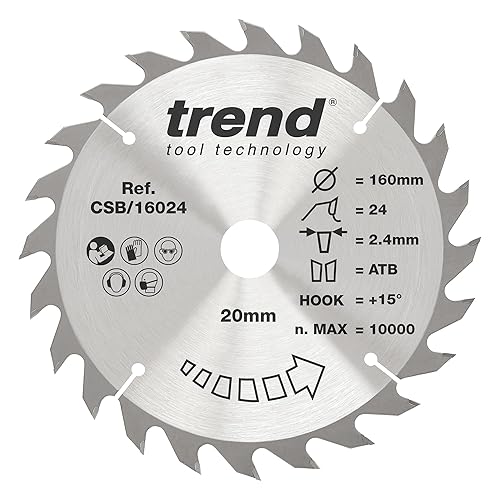 Trend Lama per sega circolare CraftPro TCT combinata, diametro 230 mm x 40 denti x foro 30 mm, punta in carburo di tungsteno, CSB/23040 - Honorern