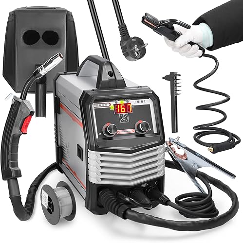 Weytoll Saldatrice a Filo Continuo 4 in 1 MIG (gas e senza gas), MMA, MAG, TIG 160A 220V, Velocità di alimentazione del filo regolabile, Saldatrice MIG a gas e senza gas, saldatrice a stick TIG - Honorern