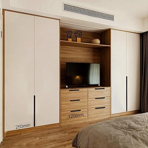 Maniglie Nascoste per Armadietti, 4 Pezzi Nero Maniglia per Mobile in Acciaio Inossidabile (120MM) - Honorern