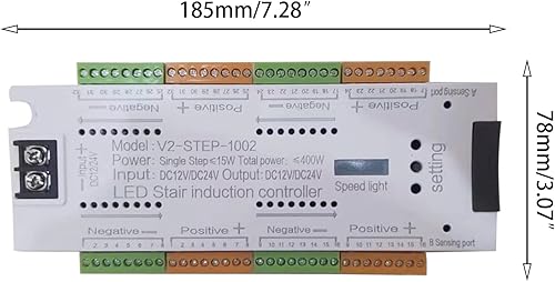 TWSOUL Controllo del sensore di movimento a LED per scale, illuminazione a LED con sensore di movimento, 32 livelli, controllo automatico delle scale - Honorern
