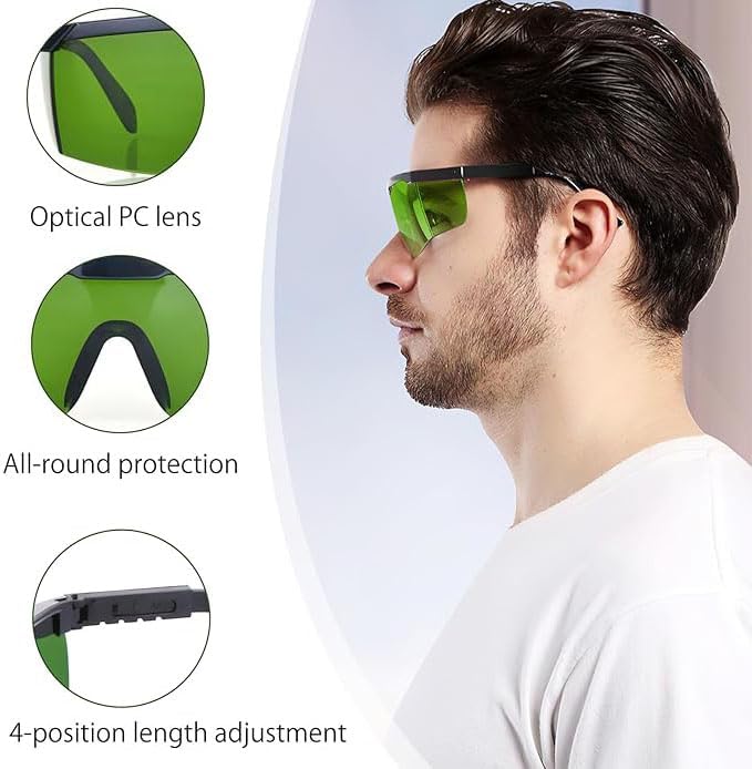 Occhiali di Sicurezza per Laser, Occhiali Laser Depilazione, Occhiali Protezione Degli Occhi Laser IPL, Protezione UV, per Trattamento di Epilazione Laser Cosmetologia Protezione Occhi Operatore - Honorern