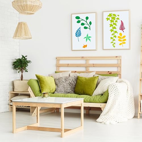 18 Pezzi Stencil Foglie Stencil Modello Pianta Tropicale Per Pittura Stencil Foglia Riutilizzabile Lavabile Grande Felce Palma Modello Botanico Stencil Per Decorazione Murale Artigianato Artistico - Honorern