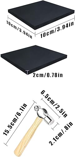 Mini martello, 15 cm, per la creazione di gioielli, mini martello, mini martello a sfera, martello a sfera, mini martello con blocco in gomma per la creazione di gioielli, fai da te - Honorern