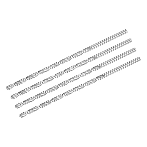 sourcing map Punte per trapano elicoidali da 1 mm, in acciaio ad alta velocità, gambo dritto, extra lunghe, lunghezza 160 mm, per legno, plastica, alluminio, 4 pezzi - Honorern