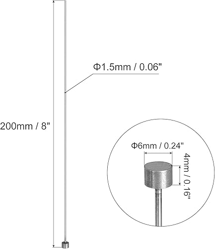 2Pz Spille di Espulsori Dritte, 1,5mm (1/16') Dia. Punzone in Acciaio 65Mn con Punta Rotonda da 200mm (8') di Lunghezza per Manutenzione Meccanica - Honorern