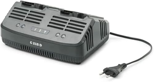 STIGA Caricabatterie standard doppio C 215 D da 20 V, Corrente di Carica da 2 Ah, Spina Europlug - Honorern