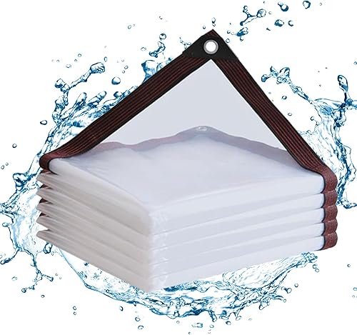 6x6m, Telone Trasparente Impermeabile Resistente, Telo in plastica Spessa per Esterni con Occhielli e Bordi rinforzati per Proteggere Le Piante, Gazebo da Giardino, Patio - Honorern