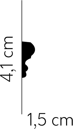 Cornice per parete Boiserie conf. da mt 10- profilo decorativo 3D in polimeri duri - verniciabili - Prezzo al mt 6,60- aste da 2mt (MD325) - Honorern