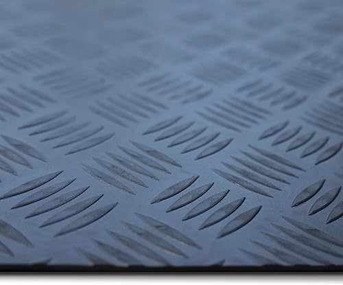 Tappetino in gomma DOT - Tappetino protettivo antiscivolo - Rivestimento del pavimento 100% gomma NR/SBR - 150 x 350 cm, spessore 3 mm, effetto pois, nero - Honorern