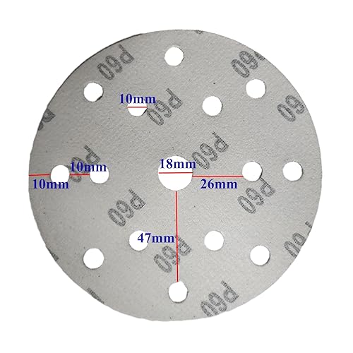 HOTCKB 50 Pezzi Dischi Carta Vetrata Ø 150mm Rotondi Disco Abrasivo 15 Fori Dischi Abrasivi Grana 180 - Honorern
