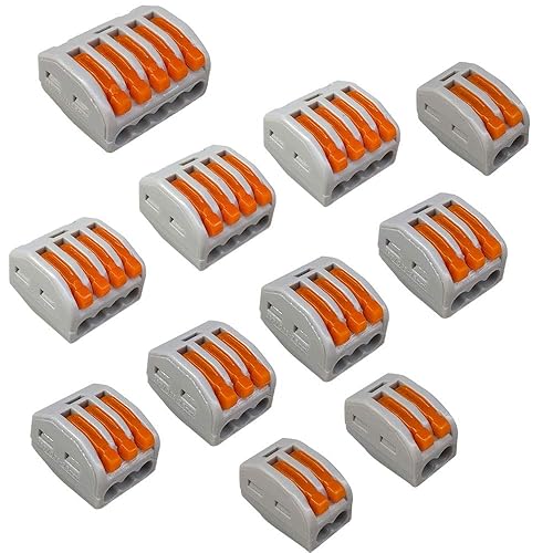 QitinDasen 45Pcs Leva-Dado Cavo Connettori Set, Connettore Conduttore Compatto, Morsettiera Cavo Connettore Molla Rapido (KV222-412/413 / 414/415) - Honorern