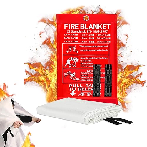 Coperta Antincendio per Cucina Casa Emergenza 1m x 1m,Coperta Antincendio in Fibra di vetro,Coperta Antincendio,Coperta Antincendio per Cucina,Usato per case,Cucine,Camini,Automobili - Honorern