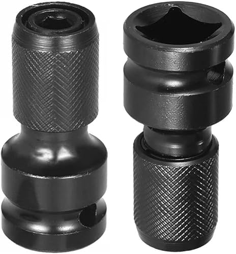 Bestgle 2 Pezzi Adattatori per Bussola, 1/2 Attacco Quadrato su Attacco Esagonale da 1/4, Set di Adattatori Chiavi a Bussola Esagonale Avvitatore Impulsi per Cricchetto - Honorern