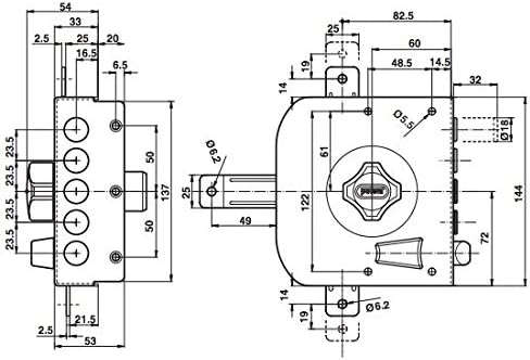 Potent 495/D Serratura Pompa Triplice S/A Dx, neutro - Honorern