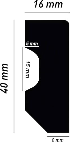 Battiscopa 16 x 60 x 2000 mm, battiscopa moderno profilo quadrato di alta qualità, in plastica bianca, impermeabile, robusto e durevole - Honorern