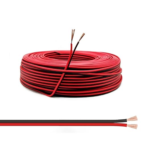 Cavo di Prolunga da 10 Metri 22AWG 2 Conduttori Cavo Elettrico Rosso e Nero, 2 Poli Flessibile da Linea in Rame a Trefoli per Strisce LED Cablaggio Automobilistico - Honorern