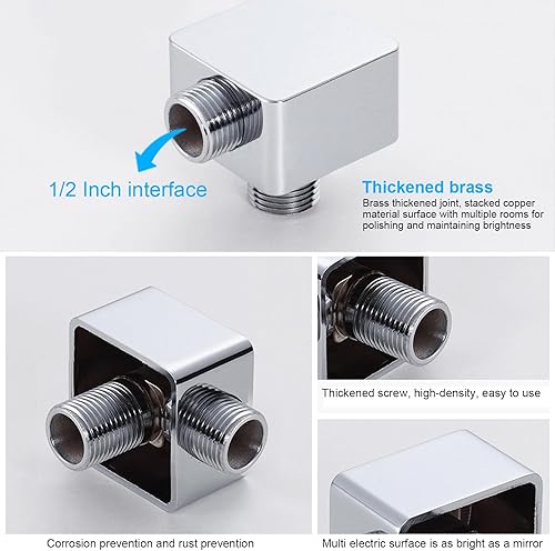 Raccordo universale da parete 1/2' per doccia e sistemi doccia (Black - Round) - Honorern