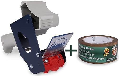 Duck - Set di nastri per imballaggi a mano, 50 mm x 66 m, colore: Marrone - Honorern