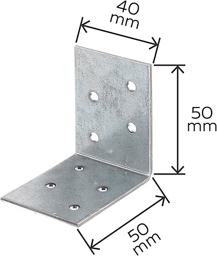 Alberts 330255 Squadretta di giunzione, Acciaio, 50 x 50 x 40 mm / 50 pz - Honorern