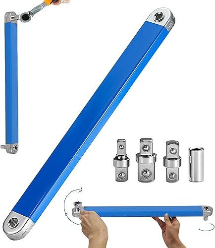 Chiave di Estensione Offset, Pro Zero Offset Extension Wrench, Nuova Chiave di Estensione Offset con Adattatori, Square Drive Adapters per Aree Difficili da Raggiungere - Honorern