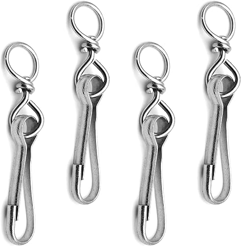 Set di 4 ganci Simplex con girella, 12 x 60 mm, in acciaio zincato, DIN 5287 - Honorern