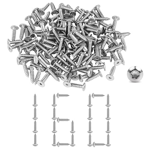 Hpamba 160 Pezzi M4 X 16mm Viti Per Legno Con Testa A Rondella Torx Vite Autofilettante Viti A Testa Bombata Torx, Viti Autoperforanti Per Legno, Testa Cilindrica, Filettatura Completa - Honorern