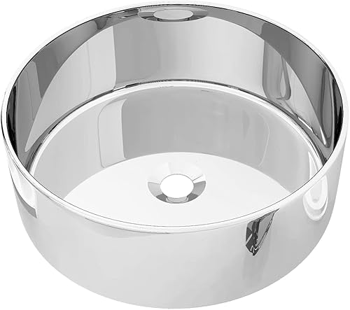 vidaXL Lavandino Tondo in Ceramica Bianca 40x15 cm da Bagno Lavabo Lavello - Honorern