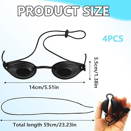 4Pcs Occhiali Infrarossi, Occhiali Protettivi Laser Occhialini di Sicurezza Solarium con Protezione UV Occhiali Di Sicurezza Trattamento per Beauty Clinic Trattamenti di Bellezza IPL LED Luce Terapia - Honorern