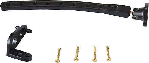 FM51657 Regolatore di apertura finestre, portefinestre, porte e persiane/imposte, Blocco regolabile per un corretto ricircolo dell'aria, Viti di fissaggio incluse, Colore nero, 23 x 5 x 2 cm - Honorern