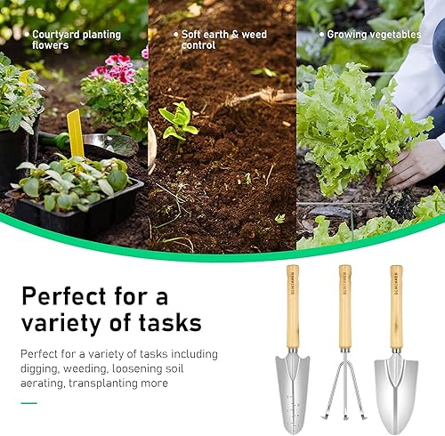 Attrezzi da Giardino Set, DEWINNER 23 PCS Giardinaggio Kit con Borsa Utensili, Impugnatura Ergonomica da Regali, Guanti da Impermeabile - Honorern