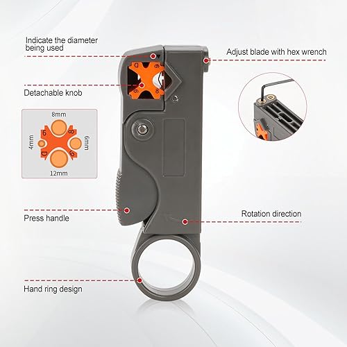 Sexyhot Kit di Crimpatrici per Cavi Coassiali, Utensili Crimpatura Set, Proster Utensili Crimpatura Set, 20 F Articolazioni, Taglio da 9 mm, Regolabile(480 g) - Honorern