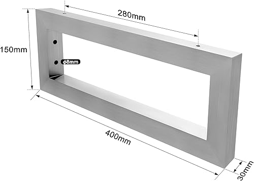 2 mensole da parete 40 x 15 cm, in acciaio inox, per lavabo, stabile supporto per asciugamani, con set completo di accessori di montaggio - Honorern