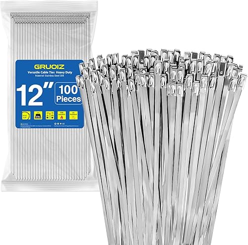 100 Pezzi Fascette in Inox Inossidabile 600mm×4,6mm Fascette Metalliche Autobloccanti Tensione 122 kg Fascette Metallo Elettricista 304 Fermacavi per Fasci Cavi Manutenzione del Giardino - Honorern
