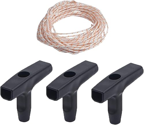Recoil - 3 manici per motosega con corda da 10 metri, corda da 3,5 mm, manico di avviamento per tosaerba, motosega, motore, bordo tagliabordi, decespugliatore - Honorern