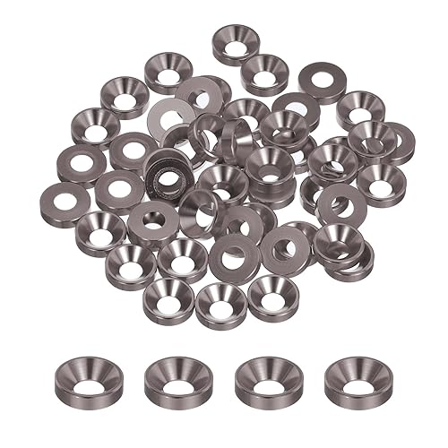 50pz Rondelle Svasate M6, in Lega di Alluminio Anodizzato 13,8mm/0,54', Guarnizioni per Viti RC/FPV/PC/Drone/Accessori Meccanici Modello Part, Grigio - Honorern