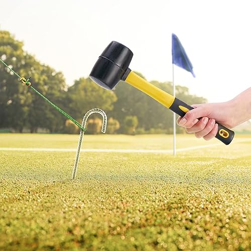 COM-FOUR® 2x martello in gomma con manico in fibra di vetro - martello da campeggio in GRP con impugnatura in gomma antiscivolo (2 pezzi - con maniglia in vetroresina) - Honorern