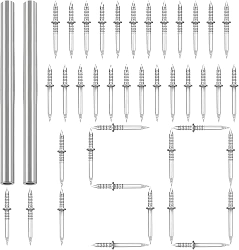 150 pezzi di chiodi per battiscopa a doppia testa, chiodi senza saldatura per battiscopa a doppia testa, chiodi senza traccia a doppia testa per mobili in legno con 2 utensili a manicotto - Honorern