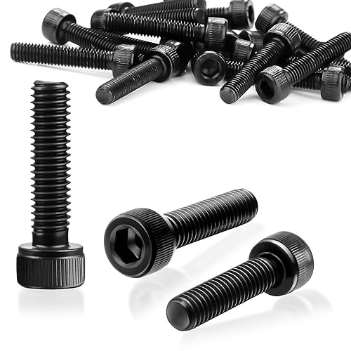 60 Pezzi Viti M5 Bulloni Vite a Testa a Esagonale M5x25 mm Acciaio Carbonio Vite e Bulloni Viti M5 Filettatura Metrica Assortimento Nero Bulloni - Honorern