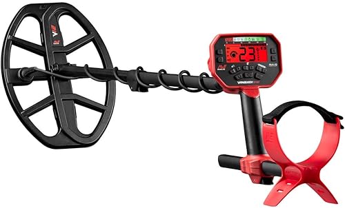 Minelab Vanquish 540 - Metal detector multifrequenza per adulti con polarizzazione del ferro e bobina impermeabile V12 30,5 x 22,9 cm (4 modalità di rilevamento, cuffie cablate e copertura antipioggia - Honorern
