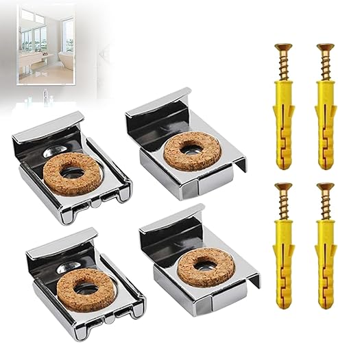 Ganci per Specchio a Muro, Clip per Montaggio a Molla, 4 Pezzi Clip Specchio a Molla Gancio, Clip per Specchio, Ganci per Specchio a Muro, per Appendere Oggetti Incorniciati, Immagini, Specchi - Honorern