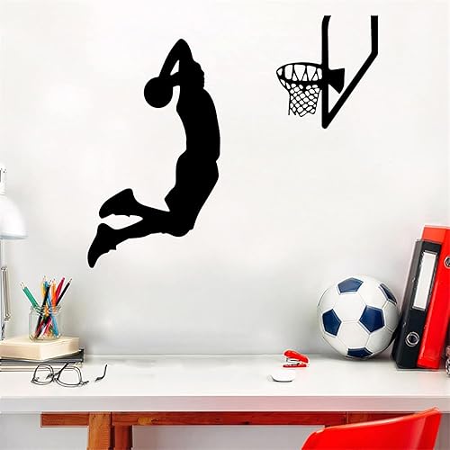 Adesivi da parete con pallacanestro, adesivi da parete per camera da letto dei ragazzi, 61 x 51 cm - Honorern