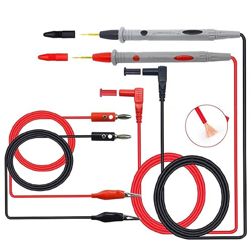 (2 set) kit di test della linea di test elettronico multimetro professionale, strumento per sonda test a pinza a coccodrillo multimetro, testa a banana, test di laboratorio, test elettrici. - Honorern