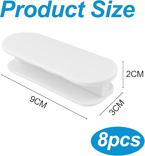 8 pezzi Maniglie per Mobili, Maniglia Della Porta Del Balcone, Maniglione per Porte e Finestre Autoadesive in Plastica, per Cassetti, Armadi, Camera da Letto, Porta Scorrevole etc, (bianco) - Honorern