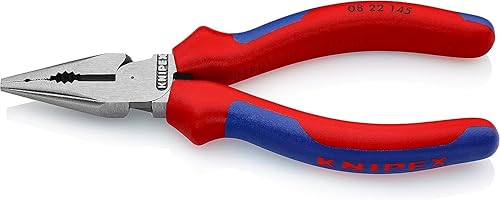 Knipex Pinza Universale con Testa a Punta Bonderizzata Nera, Rivestiti in Materiale Bicomponente 145 Mm (Confezione Self-Service/Blister) 08 22 145 Sb - Honorern
