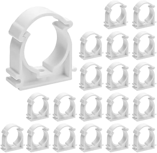 20 fascette di serraggio per tubi, in plastica PPR bianca, morsetto di fissaggio in plastica, per piscina, stagno, lavatrice e garte - Honorern