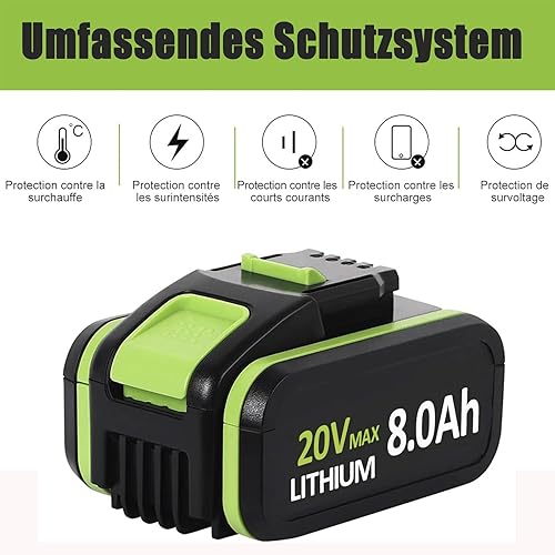 2 X 20V8.0Ah per utensili elettrici a batteria Worx WA3551 WA3572 WA3553 WX390 WX176 WX178 WU268 WA3551 WX166.4 WX372.1 WX800 WG259E WA3760 WA3888888 1 - Honorern
