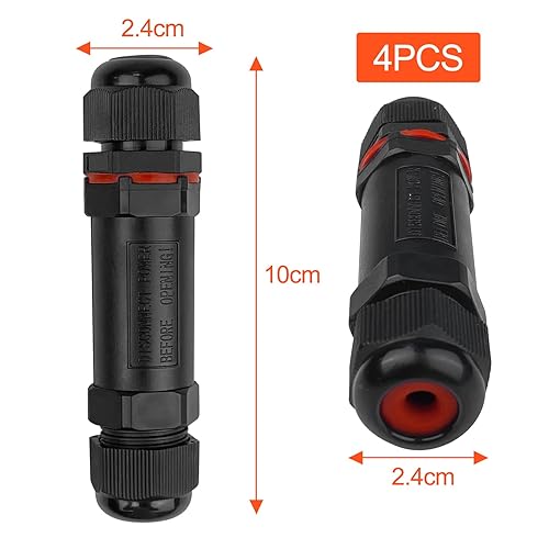 4 Pezzi Connettori Elettrici Impermeabili, Connettore Stagno, Scatola di Giunzione, Manicotto di Collegamento Cavo, Cassetta Derivazione Stagna per Diametro Cavo 5-9 MM, 9-12MM - Honorern