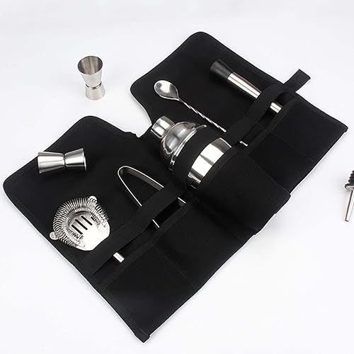 Canvas Bartender da trasportare Accessori per per Attrezzi da Cocktail, Professionale per Esterni, Nero - Honorern