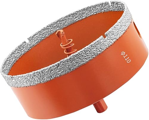 Seghe a Tazza Diamantate con Punte Guida, Vacuum Brasato Punte Diamantate per Piastrelle, Porcellana, Vetro, Marmo, Ceramica (110mm) - Honorern