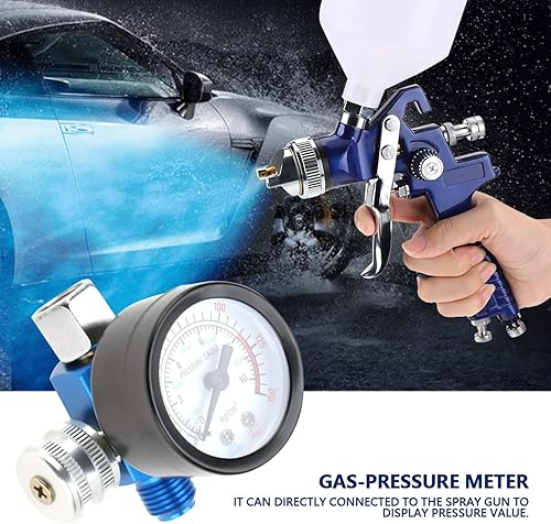 Valvola di Regolazione del Compressore D'aria con Manometro, Porta Filettata G1/4 per Collegare Pistole per utensili pneumatici per utensili pneumatici, Kit Regolatore di Pressione Dell'aria - Honorern